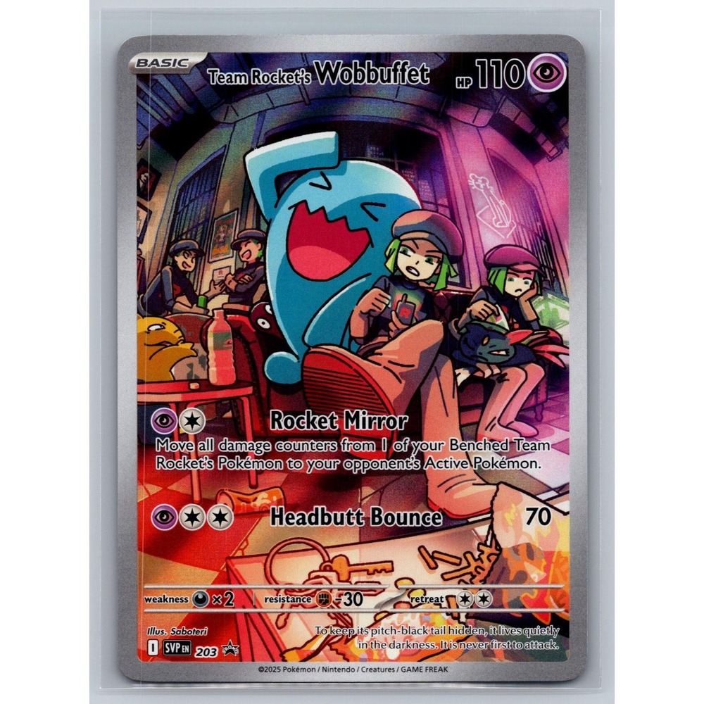 Team Rocket's Wobbuffet 203 Holo Promo Scarlet & Violet Promo Pokemon Card NM